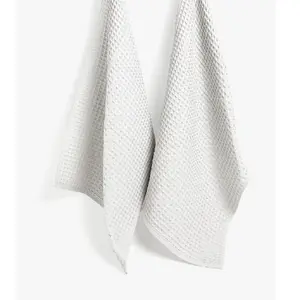 Waffle Weave Hand Towel High Absorbent Quick Dry 100% Cotton Soft Comfortable Bath Linen - Lightweight Travel Towels