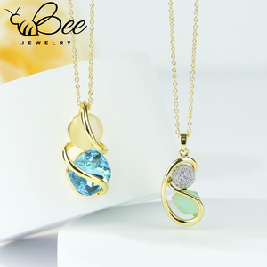 Fashion 14K Gold Plated Crystal Women Jewelry <b>Set</b> Irregular Exquisite Necklace Earrings <b>Set</b> For Anniversary Party - Product Image 5