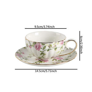 بيع بالجملة من المصنع قهوة عصرية فاخرة بعد الظهر من السيراميك مع حافة ذهبية - Product Image 6