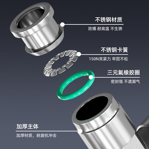 304 Stainless Steel <b>Quick</b> Coupler Pneumatic <b>Connector</b> High Pressure Corrosion Resistant For Air Hoses - Product Image 1