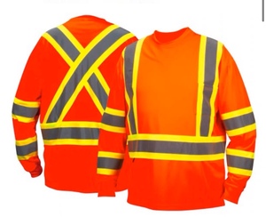 Custom Logo Fluorescent Hi Vis Workwear Long Sleeve Yellow Work Tops Construction <strong>Engineer</strong> Reflective Quick Dry Safety <strong>T</strong> <strong>Shirt</strong> - Product Image 1