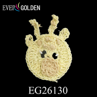 Patchs en coton 100% tricotés, ronds, à coudre, motif cerf au crochet, lavables, pour sacs, chapeaux, projets d'artisanat, décorations de fête EG26130