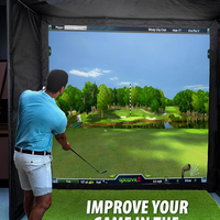 Kit d'enceinte de simulation de golf avec rembourrage de sécurité complet et rideau occultant, compatible avec les moniteurs de lancement
