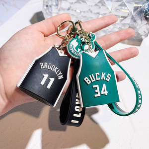 Stylish Basketball <strong>Jersey</strong> Keychain Fashion Personality Kobe Silicone Gel Non-Toxic by Bag Decorative James Car Key Pendant - Product Image 2
