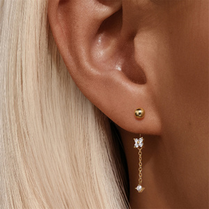 Pendientes de Plata 925 con Diseño Único de Estrella, Luna y Borla, con Flor, para Mujer, Nueva Llegada - Product Image 5