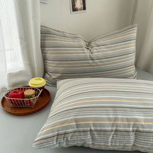 Housse de couette à carreaux et rayures, ensemble <span class=keywords><strong>drap</strong></span> et taie d'oreiller, personnalisable, pour la maison, la chambre, l'hébergement familial et l'hôtellerie - Product Image 4