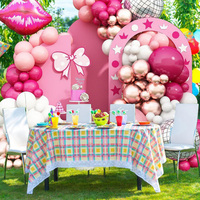 Grand kit d'arche de ballons en latex rose avec nœud pour décorations de fête d'anniversaire de fille