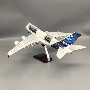 Échelle Offre Spéciale 1:160 46cm Matériau en résine transparente Modèle d'avion prototype A380 avec fenêtre ouverte et lumières LED - Product Image 2