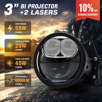 Lentilles de projecteur Bi-LED personnalisées de 3 pouces pour voiture, double ventilateur, 12V 110W, pour mise à niveau et rétrofit des phares de voiture H4 H7 9005 9006