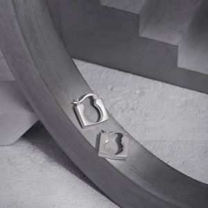Dylam Metallic Style Wholesale Customise Square Shape 925 Sterling <b>Silver</b> <b>Hoop</b> Earrings Women Rhodium Jewelry Earrings - Product Image 2