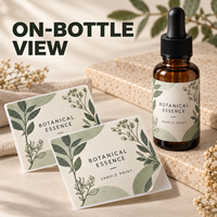 Étiquette autocollante personnalisée en vinyle pour flacon d'huile essentielle, pour l'emballage des flacons compte-gouttes et l'impression de logo de marque pour les soins personnels