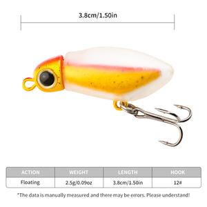 <span class=keywords><strong>Sauterelle</strong></span> Topwater Crayon Crankbait Micro Finesse <span class=keywords><strong>Leurre</strong></span> 2.5g 3.8cm Soft Shell Insect Mimic pour <span class=keywords><strong>Truite</strong></span> Panfish Creek Pêche - Product Image 6