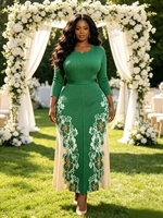 Nouvelle Arrivée 2026 – Robe de Soirée Plissée Grande Taille Miyaki, Taille Haute, Imprimé Floral Bordé, Coupe Crayon pour Femme