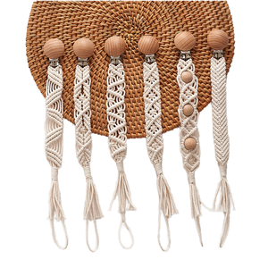 Cadena de Clip para Chupete de Bebé de Ganchillo Vintage, Tejida <span class=keywords><strong>a</strong></span> Mano, Soporte para Chupete DIY, Diseño Sencillo y Portátil, Regalo Promocional para la Dentición del Bebé - Product Image 1