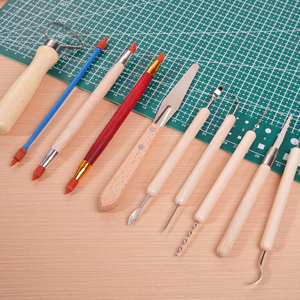 Kit d'outils en <span class=keywords><strong>bois</strong></span> pour poterie, <span class=keywords><strong>accessoires</strong></span> de sculpture pour argile polymère, ensemble de fournitures artistiques pour modelage céramique et <span class=keywords><strong>bois</strong></span> - Product Image 2