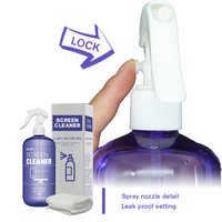 2023 nouveau Design spray nettoyant pour écran avec chiffon en microfibre et brosse utilisé pour téléphone ordinateur portable lunettes affichage kit de nettoyage