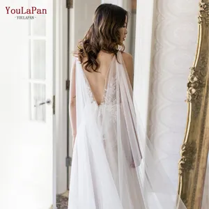 بالجملة الرؤوس بوليرو-فستان نسائي مثير من YouLaPan VG41, فستان نسائي مثير من YouLaPan VG41 ذو حزام طويل مرصع بالدانتيل يمكن فصله عند الزفاف
