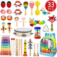 Hot Selling Kids Muziekinstrumenten Houten Instrumenten Voorschoolse Educatief Muzikaal Speelgoed Met Opslag Rugzak Tas