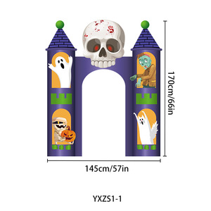 Benutzer definierte Halloween PVC Tür Banner Hintergrund Fabrik Festival Festival Tür Dekoration - Product Image 2