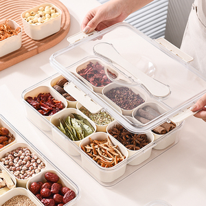 Plateau de service divisé en gros avec couvercle et poignée pour légumes, snacks, épices et assaisonnements - Product Image 5