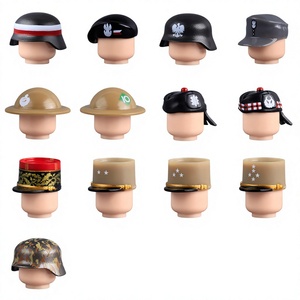 Mini-casque de camouflage militaire britannique et français de la Seconde Guerre mondiale, chapeau polonais, accessoire de figurine en blocs de construction, plastique ABS - Product Image 1