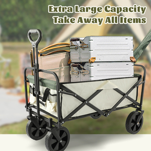 Carro plegable para acampar al aire libre, carro beige plegable <span class=keywords><strong>de</strong></span> gran capacidad para arena - Product Image 1