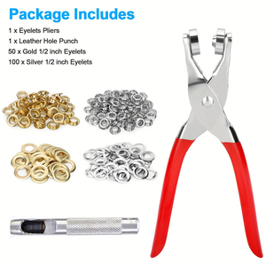 Ensemble d'outils de boutonnière <span class=keywords><strong>pince</strong></span> à poinçonner à main <span class=keywords><strong>Rivet</strong></span> portable poinçon manuel 12mm anneau en métal <span class=keywords><strong>pince</strong></span> à trou d'air <span class=keywords><strong>pince</strong></span> à œillets - Product Image 3