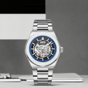 Reloj Automático de Lujo para Hombre, de Acero Inoxidable, con Correa de Cuero, Logotipo Personalizado, Resistente al Agua, Estilo Ejecutivo, Directo de Fábrica - Product Image 3