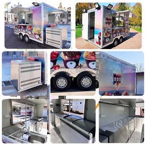 2025 Outdoor Street Fast Food Mobile Cart Food Trucks <b>for</b> <b>Sale</b> in China Bbq Kiosk Food House Car Towing Trailer - Product Image 2