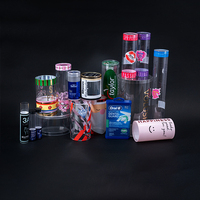 Boîtes cylindriques en acétate en plastique transparent recyclables personnalisées PVC PET rond transparent avec matériaux recyclés