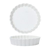 Porseleinen stevige bakvorm Kaasgratinvorm Huishoudelijke fruitdessertbord Afternoon Tea Snackplateau Pizzapan Magnetronbestendig