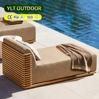 Chaise de plage en teck d'extérieur personnalisée Chaise longue de jardin au bord de la piscine Vruise Ship Chaise longue de plage en teck imperméable à l'eau et à la protection solaire