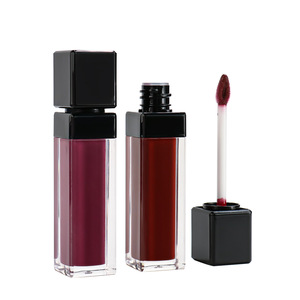 Caja de embalaje de tapa abatible de brillo de labios transparente negro brillante personalizado al por mayor cajas de brillo de labios bonitas veganas con purpurina de etiqueta privada a granel - Product Image 5