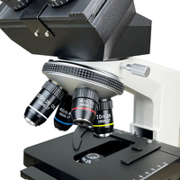 Microscope trinoculaire de laboratoire pour biologie, oculaire grand angle, objectifs achromatiques 195, écran LCD, alliage d'aluminium, lumière froide LED