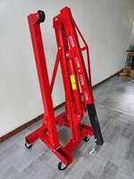 Grue hydraulique robuste pour moteur avec flèche réglable, palan pliable pour atelier, idéal pour la réparation de voitures/camions en garage