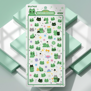 [Woeknya] <b>3D</b> Waterproof PVC Popcorn <b>Stickers</b> Korean Cute Alien Cat Kawaii <b>Sticker</b> Sheet Diary Planner Gift Kids Wholesale - Product Image 3