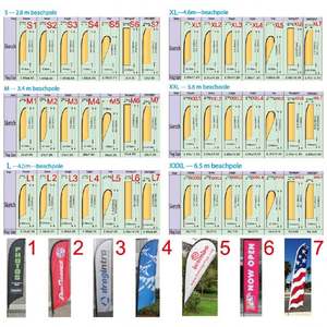 Perlengkapan Tiang Bendera Pantai Persegi Panjang MOQ Rendah Untuk Iklan Luar Ruangan Bendera Bulu Dua Sisi - Product Image 3