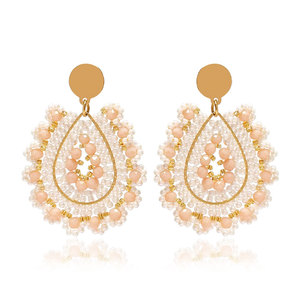 Aretes de Aro Hechos a Mano con Cuentas Bohemias de Acero Inoxidable y Oro de 18K, Joyería Geométrica de Cristal a la Moda, Regalo para Mujer - Product Image 6