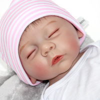 Encantador cuerpo completo de silicona realista 18 pulgadas muñecas Reborn modelo juguete hecho a mano silicona bebé niño lavable muñeca Reborn para regalo