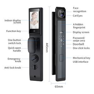 Qleung S940Max图雅应用遥控可视对讲智能锁，带3D人脸指纹识别码卡钥匙，用于解锁 - Product Image 5