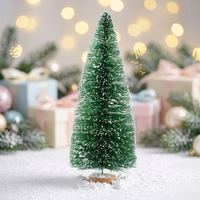 Mini sapin de Noël artificiel en sisal vert avec aiguilles de pin effet neige, ornement de bureau transfrontalier