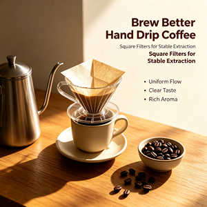 Filtros de Café de Papel Estilo <span class=keywords><strong>Chemex</strong></span> Reforzados de Cuatro Bordes, 100 Unidades por Bolsa, Tamaño Preciso, para Cafeterías y Reuniones Familiares - Product Image 4