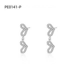 ต่างหูแฟชั่นเซอร์โคเนียสตั๊ด PE0141 สำหรับผู้หญิงเครื่องประดับคุณภาพสูง - Product Image 1