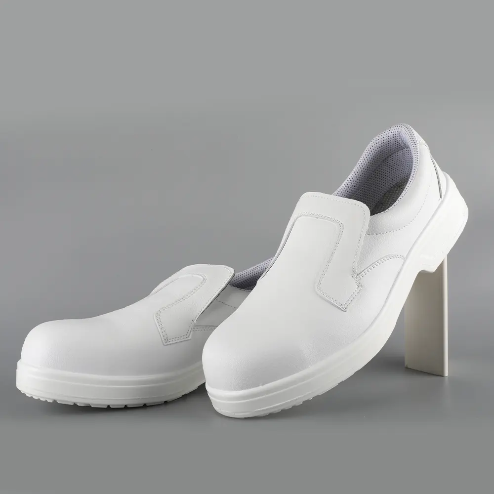 Chine Fabricant OEM certifié CE semelle en PU chaussures de sécurité de chef en cuir microfibre confortable S2 SRC chaussures de travail de cuisine