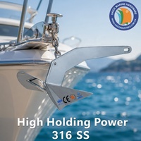 Ancre Delta en acier inoxydable 316 de 8 kg pour bateaux et yachts – Accessoires de quincaillerie marine pour ancrage rapide, amarrage et accostage