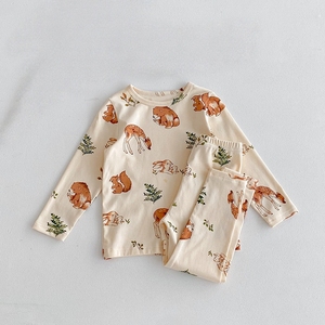 Ensemble <span class=keywords><strong>pyjama</strong></span> respirant à manches longues et pantalon long pour enfants, imprimé animal, vêtements de nuit doux pour filles et garçons, usage domestique - Product Image 4