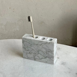 Stonekocc, mármol de lujo Natural, respetuoso con el medio ambiente, 9 agujeros, portavasos para cepillo de dientes, soporte personalizado, juego de baño, bandeja de almacenamiento - Product Image 2