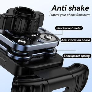 Support de téléphone pour moto amélioré, fixation au guidon, verrouillage de sécurité, installation à une main, amortisseur de vibrations en ABS, compatible avec pour - Product Image 3