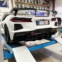 Pour Chevrolet Corvette Stingray C8, séparateur de pare-chocs arrière en carbone véritable, canards, ailerons, 2020 2021