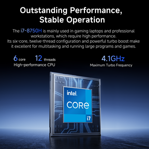 Ordinateur portable de jeu 16,1 pouces I7-8750H GDDR5 6 cœurs 2,2 GHz Écran 16:10 60 Hz GTX 1050 3 Go Win11 Pro 16 Go de RAM 512 Go SSD Anglais Intel - Product Image 2